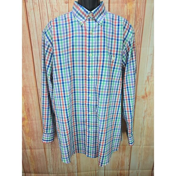 Orvis Mens Multicolor Plaid Button-Down Shirt Long Sleeve 100% Cotton Size Large - Picture 1 of 7